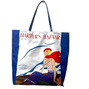 Estee Lauder HARPERS BAZAAR July 1932 Magazine Cover Blue White FashionTote Bag